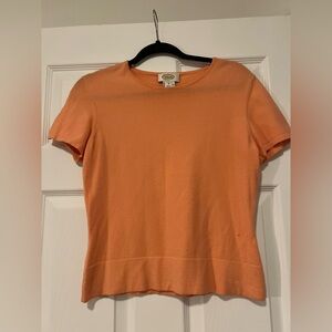 Talbots Peach Short Sleeve Tee size S